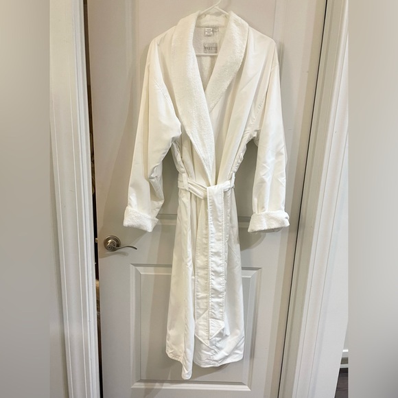 FRETTE WHITE TERRY UNISEX SPA BATHROBE SIZE XL - Picture 3 of 9